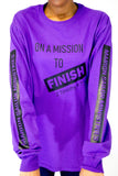 Unisex Purple "FINISH" Long sleeve Shirt