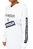 Unisex White "FINISH" Long Sleeve Shirt